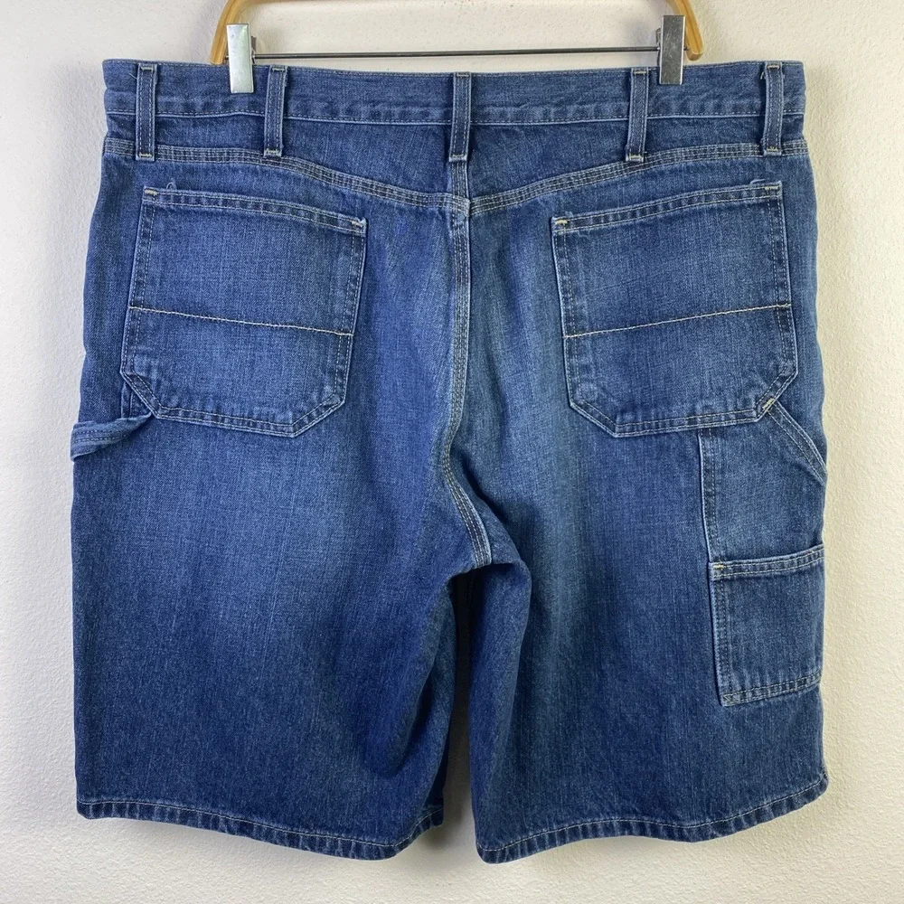 George Carpenter Shorts Men Denim Blue 40 Hip Hop Loose Baggy Y2K Skater